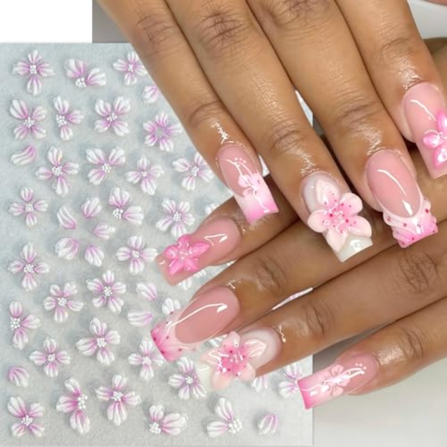 4Sheets Nail Stickers Hibiscus – обзор и цена Nail Art Ice Blue