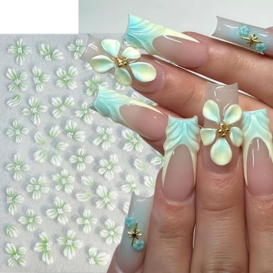 4Sheets Nail Stickers Hibiscus – обзор и цена Nail Art Ice Blue