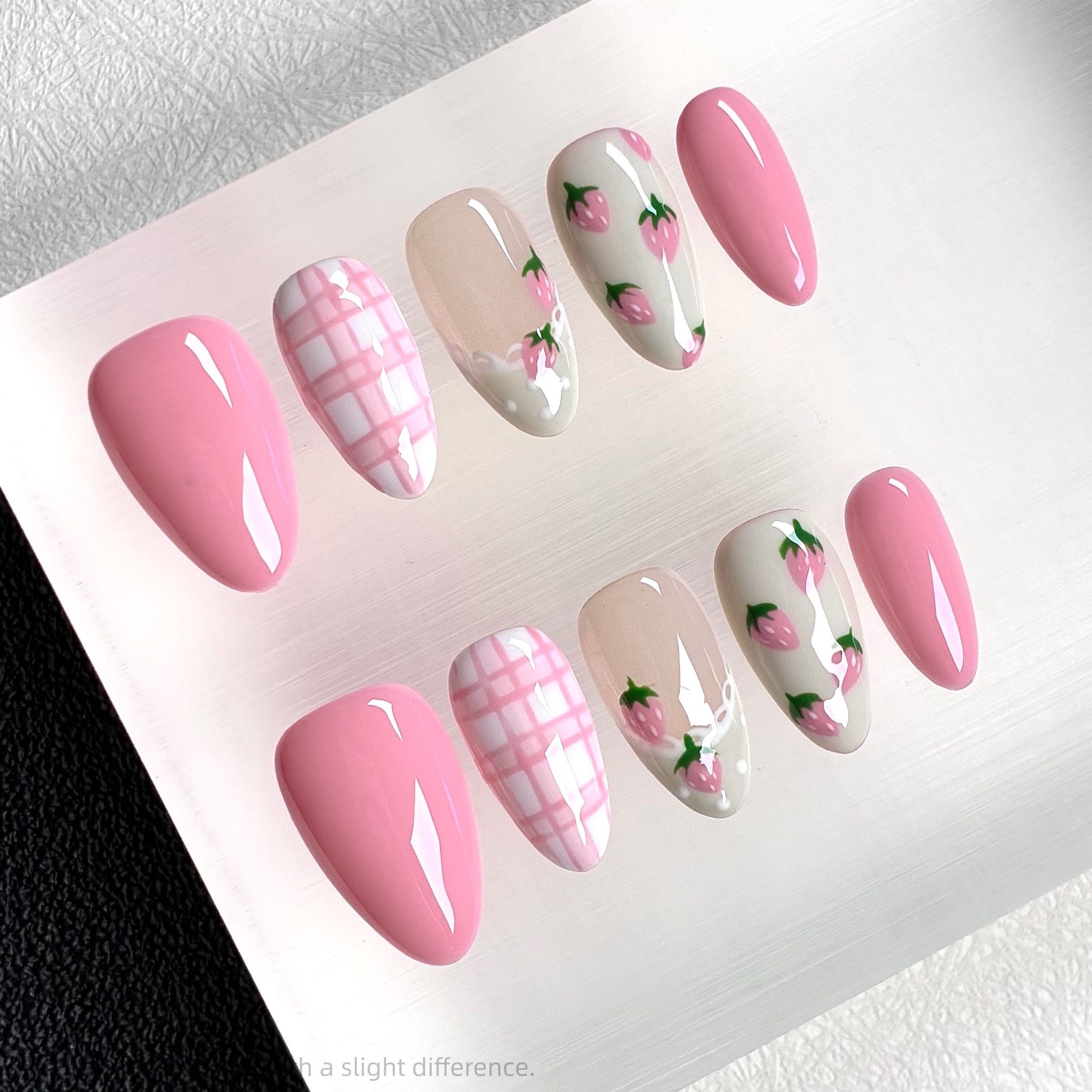 10PCS Handmade Press on Nails  – обзор и цена Nail Art Strawberry