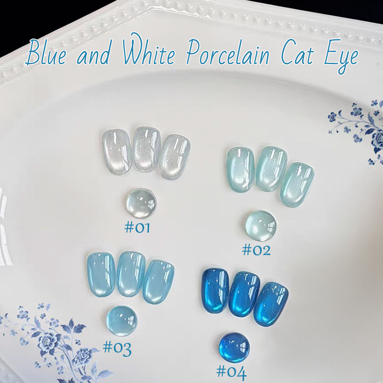 1pcs TC Blue And White Porcela – обзор и цена Nail Art Ice Blue