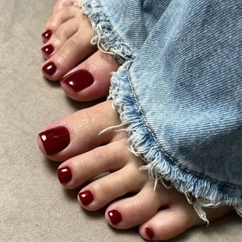 Simple Wine Red Solid Color Fa – обзор и цена Nail Art Cat Eye Simple