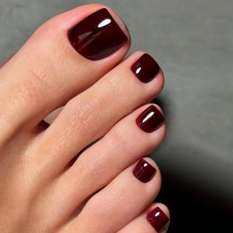 Simple Wine Red Solid Color Fa – обзор и цена Nail Art Cat Eye Simple