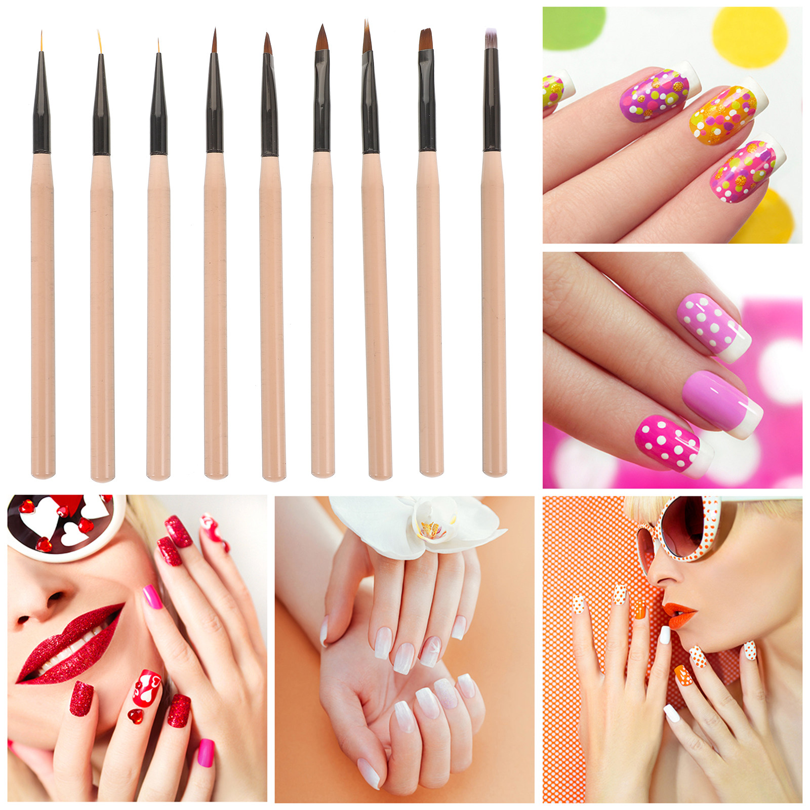 9Pcs Nail Art Liner Pens Set P – обзор и цена Nail Gel Polish Set