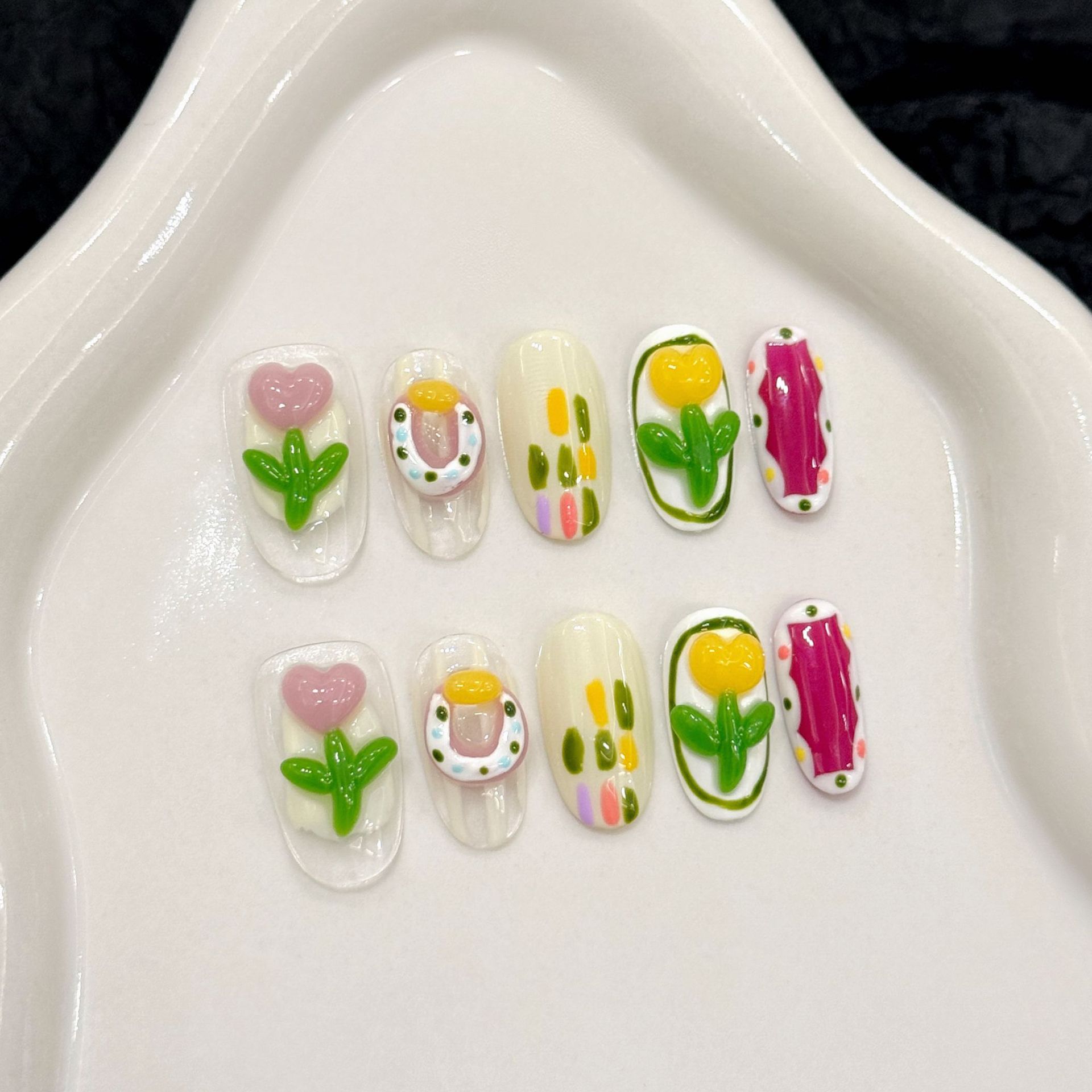 10pcs Handmade Press on Nails  – обзор и цена Nail Art Strawberry