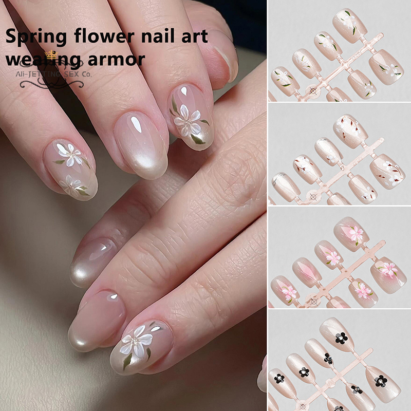 30Pcs False Nails Flower Desig – обзор и цена Nail Art Cat Eye Simple