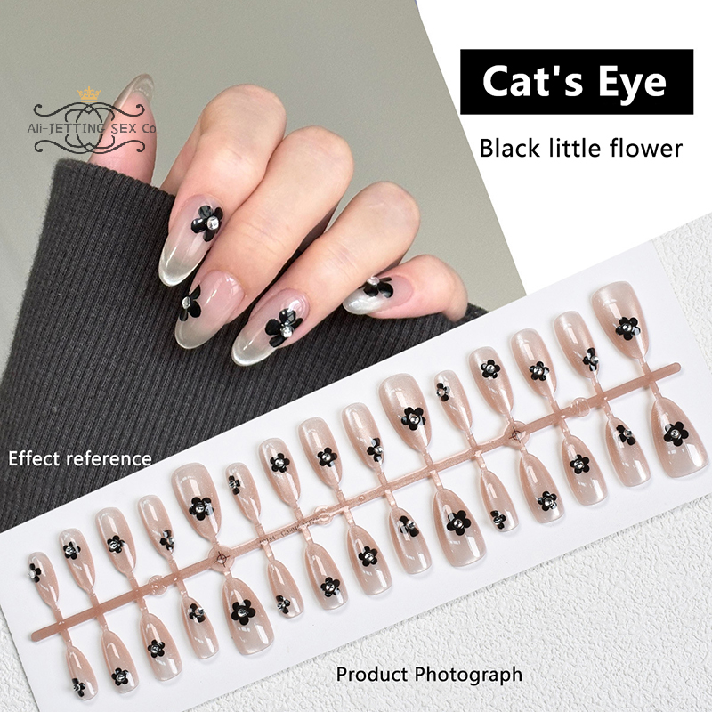 30Pcs False Nails Flower Desig – обзор и цена Nail Art Cat Eye Simple