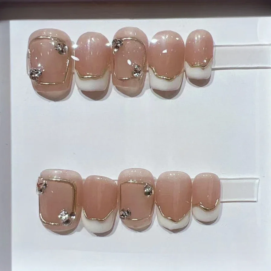 10Pcs Short Square French Hand – обзор и цена Nail Art Cat Eye Simple