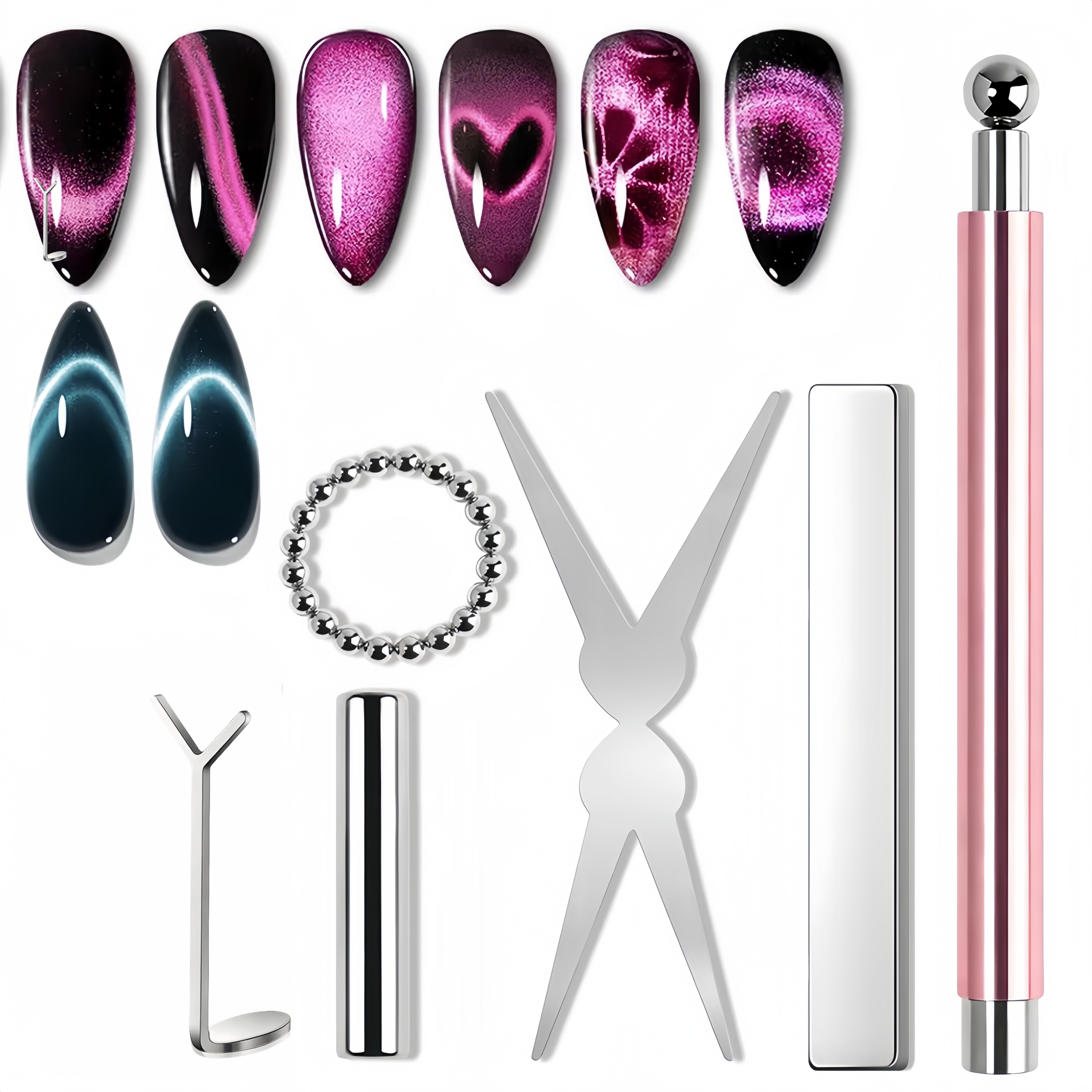 6pcs Cat Eye Nail Magnet Tool  – обзор и цена Nail Gel Polish Set