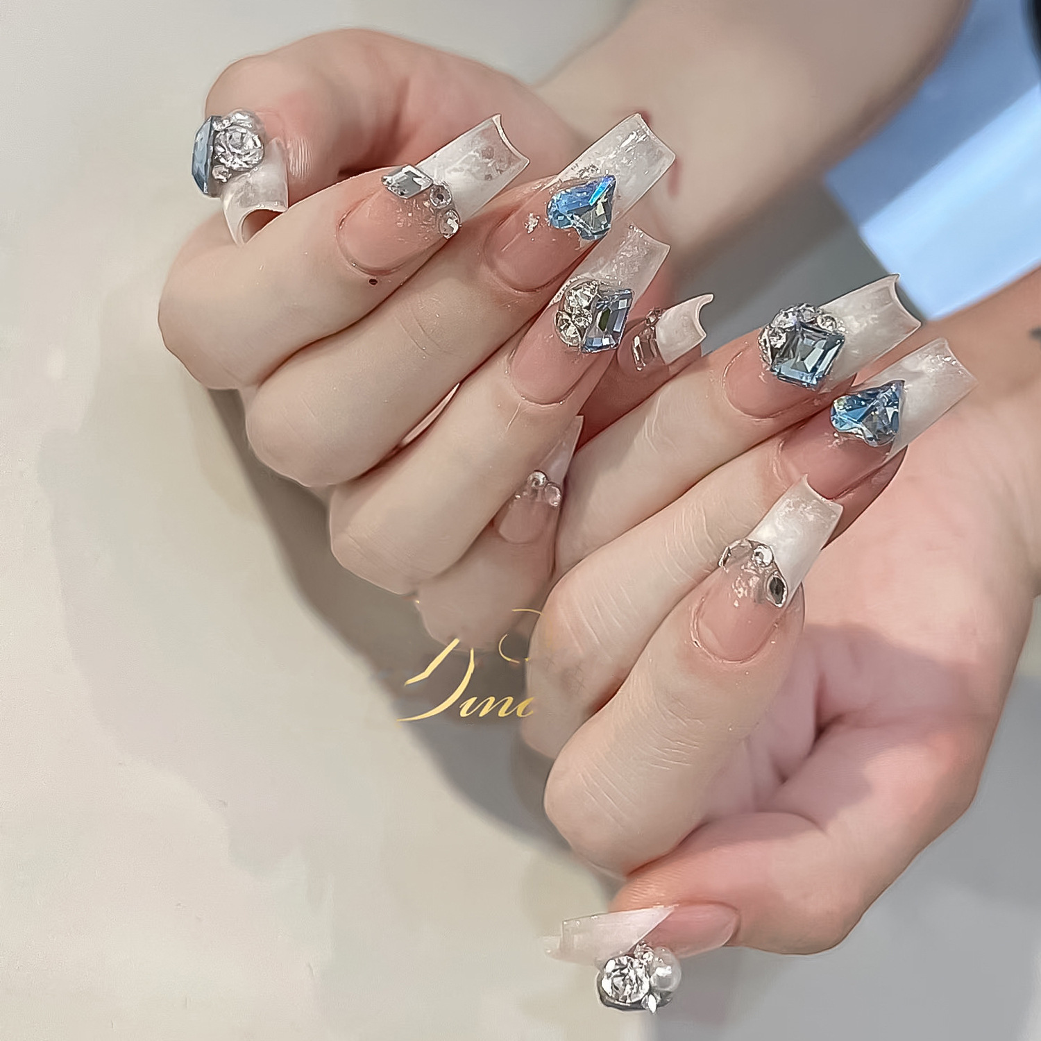 10Pcs Light Blue Stacked Nail  – обзор и цена Nail Art Ice Blue