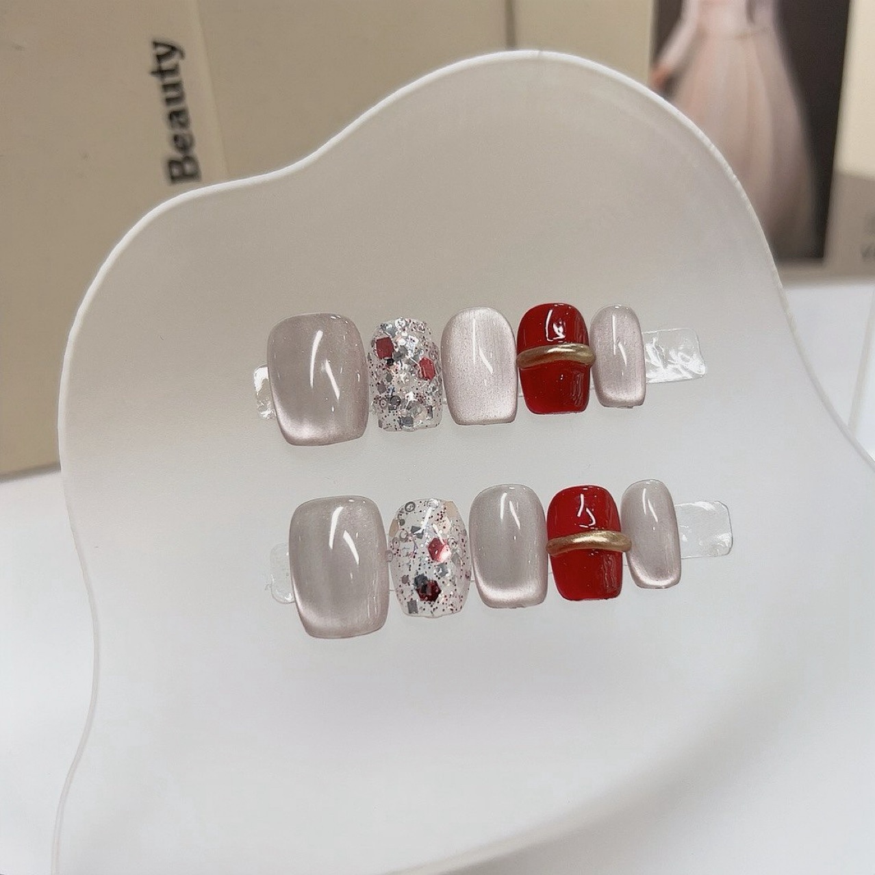 10PCS Light Luxury Short Squar – обзор и цена Nail Art Cat Eye Simple