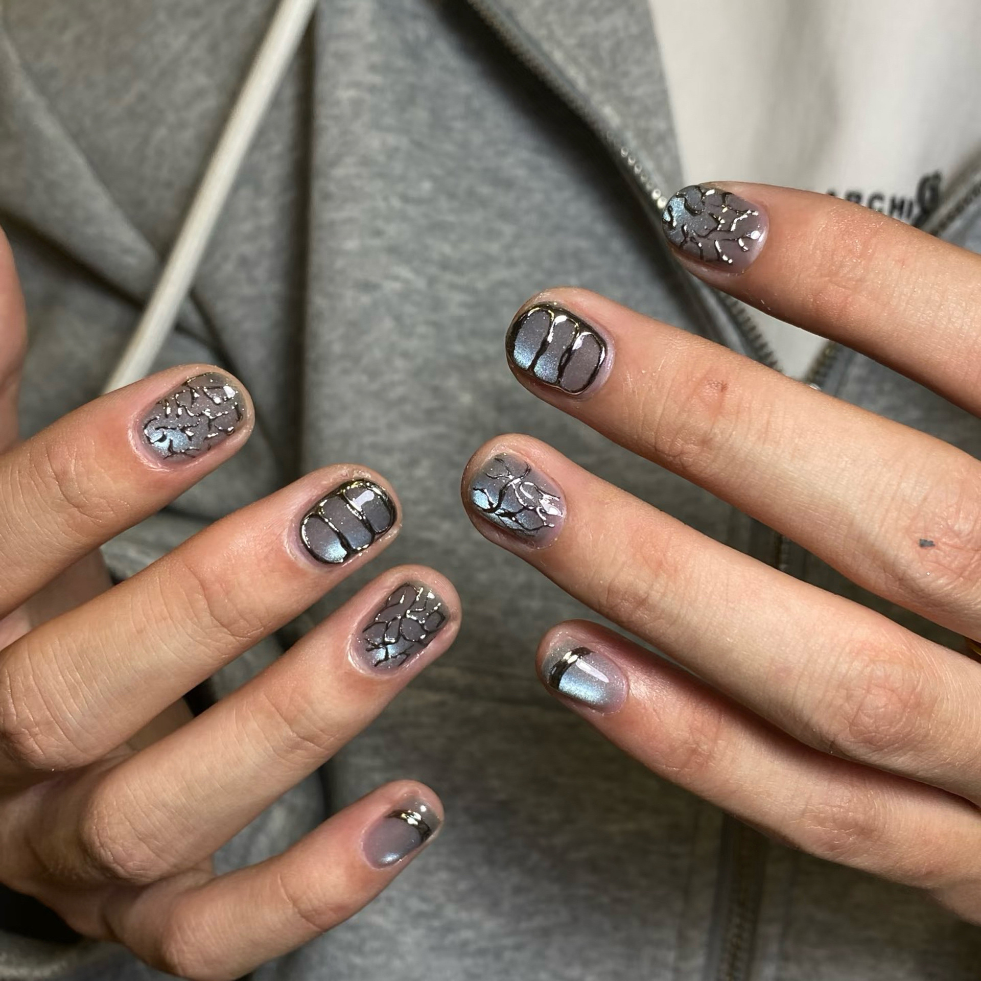 10pcsHandmade Short Round Pres – обзор и цена Nail Art Ice Blue