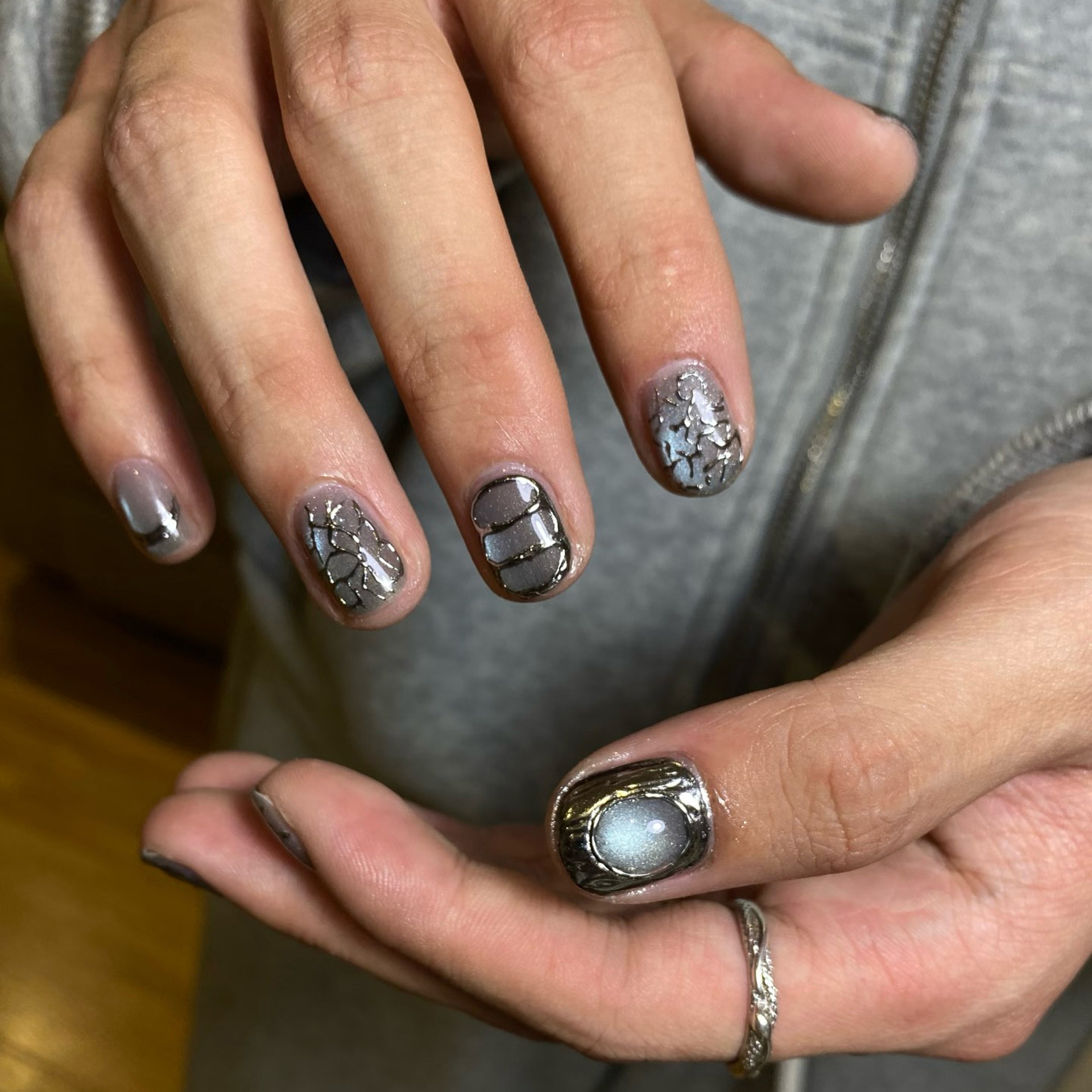 10pcsHandmade Short Round Pres – обзор и цена Nail Art Ice Blue