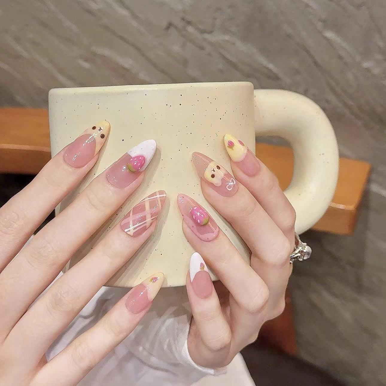 10pcs Pure Hand Pressed Medium – обзор и цена Nail Art Strawberry
