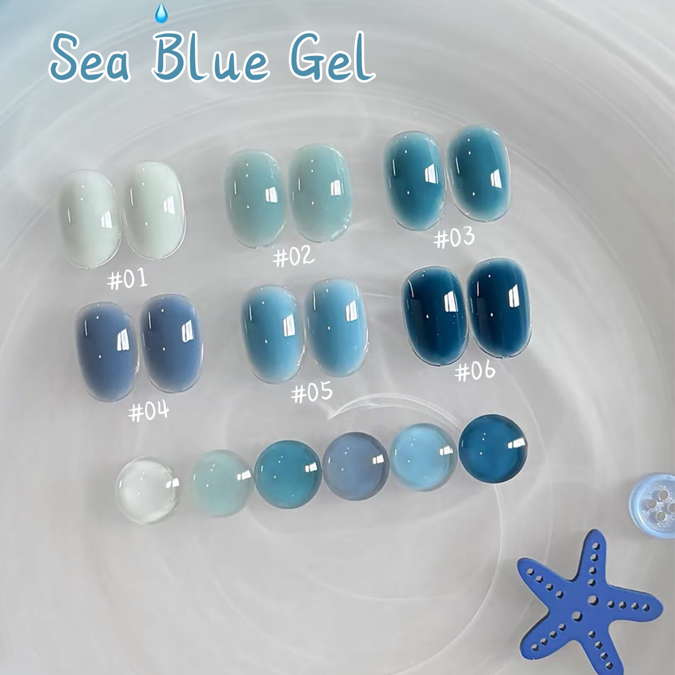 1pcs WS Ice Transparent Blue W – обзор и цена Nail Art Ice Blue