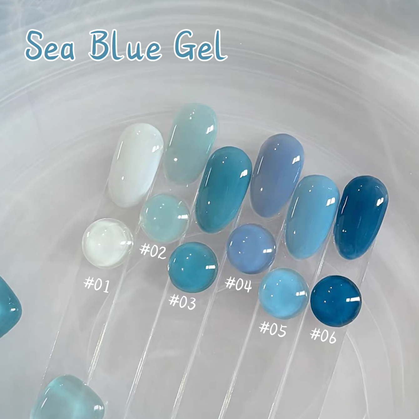 1pcs WS Ice Transparent Blue W – обзор и цена Nail Art Ice Blue