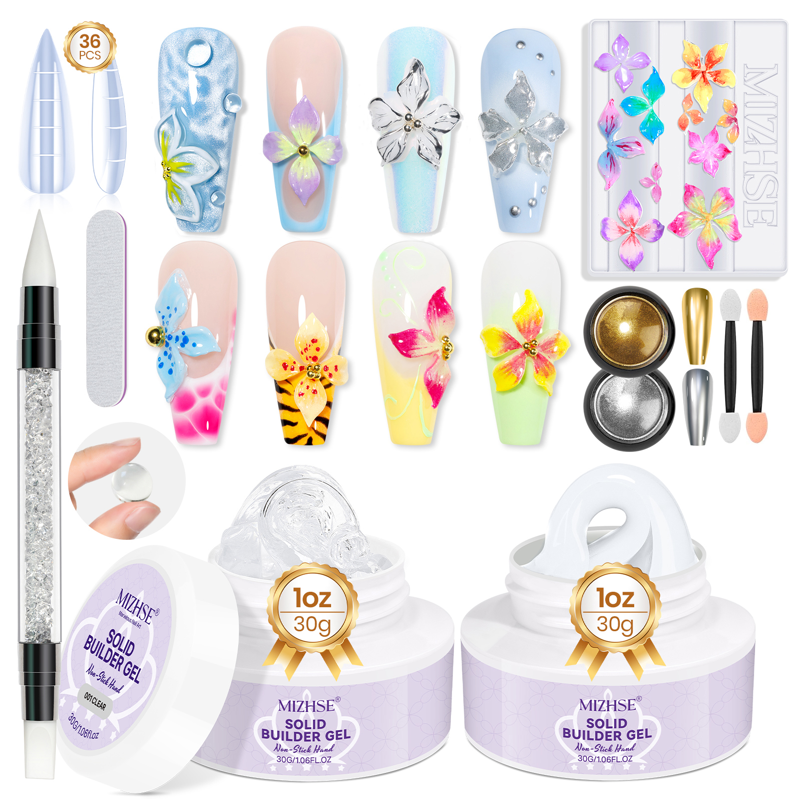 MIZHSE Builder Nail Gel White  – обзор и цена Nail Gel Polish Set