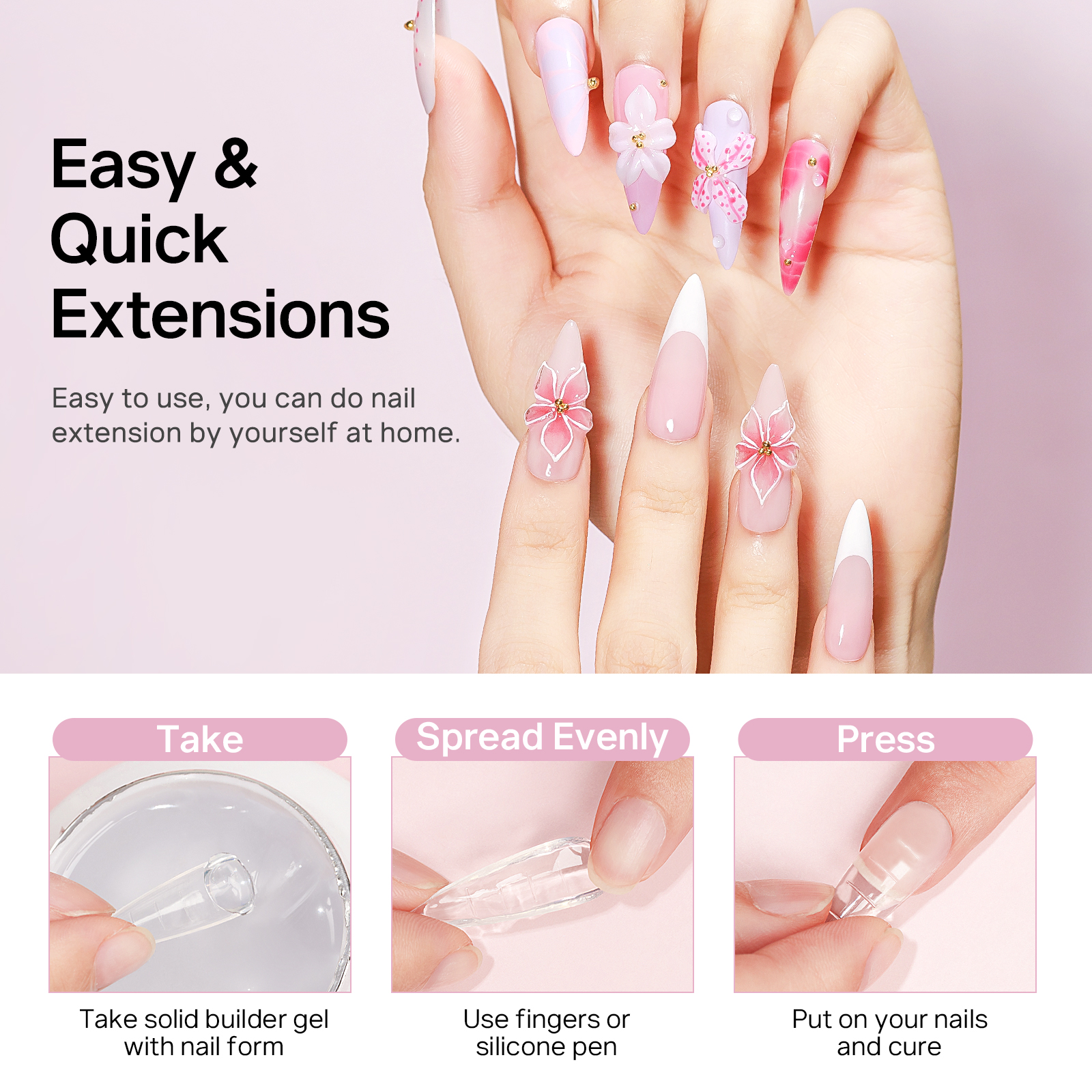 MIZHSE Builder Nail Gel White  – обзор и цена Nail Gel Polish Set