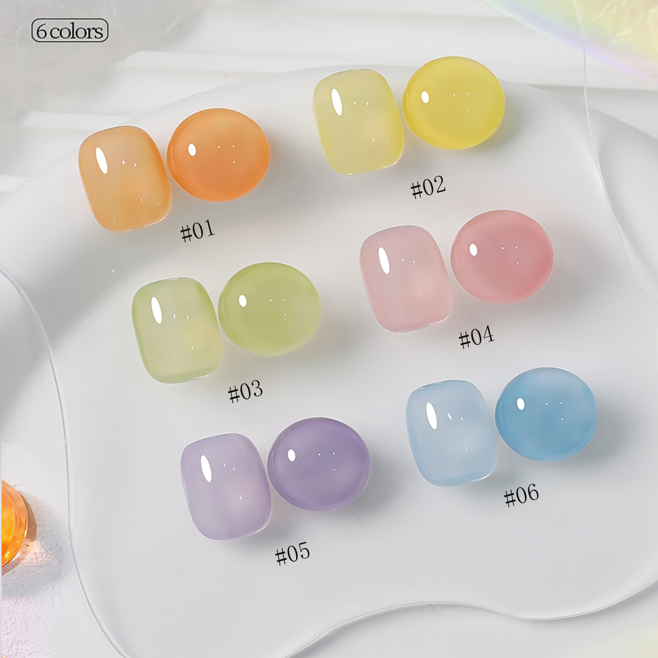 1-6pcs PSK New Macaron Candy O – обзор и цена Nail Art Ice Blue