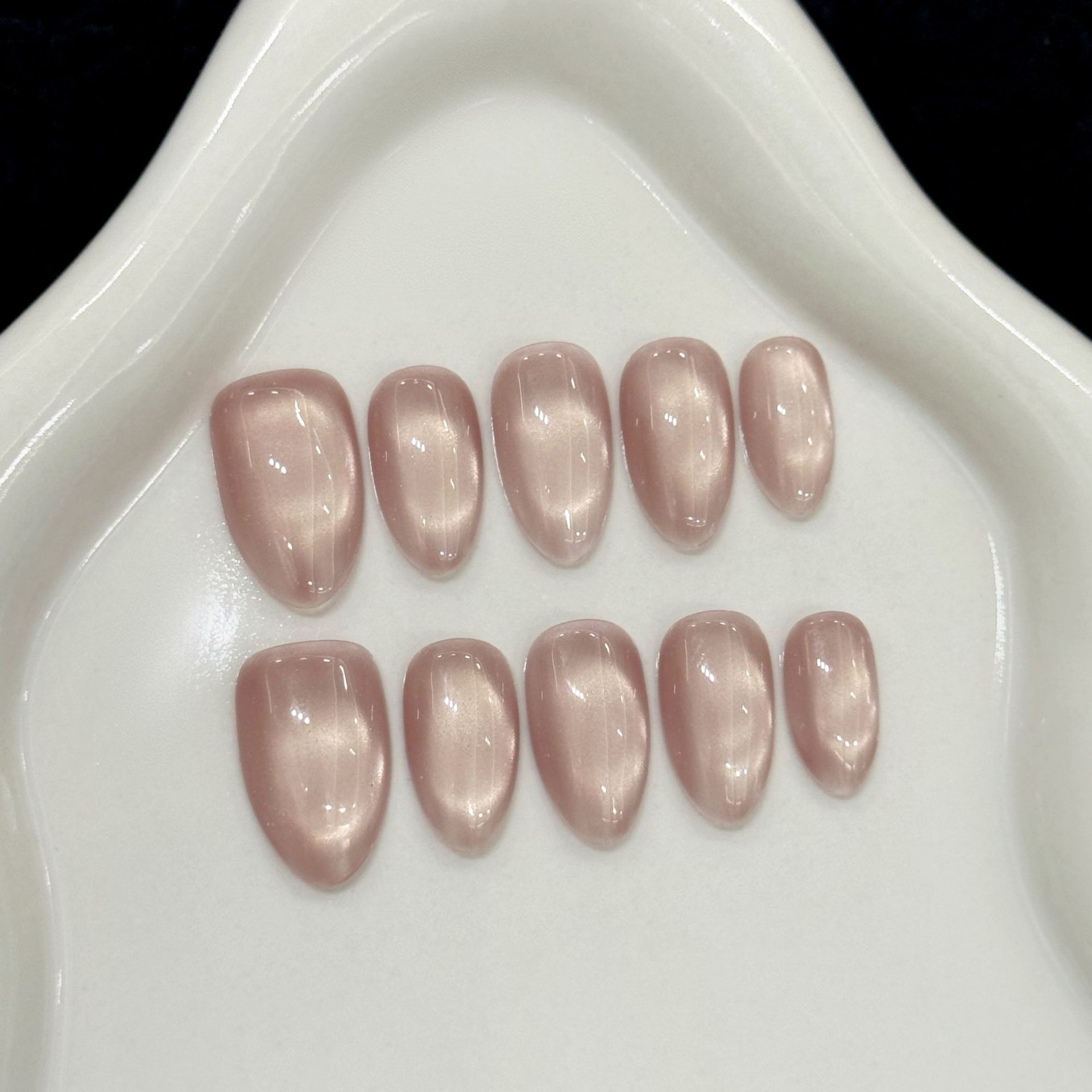 10Pcs cameo brown Cat Eye Fren – обзор и цена Nail Art Cat Eye Simple