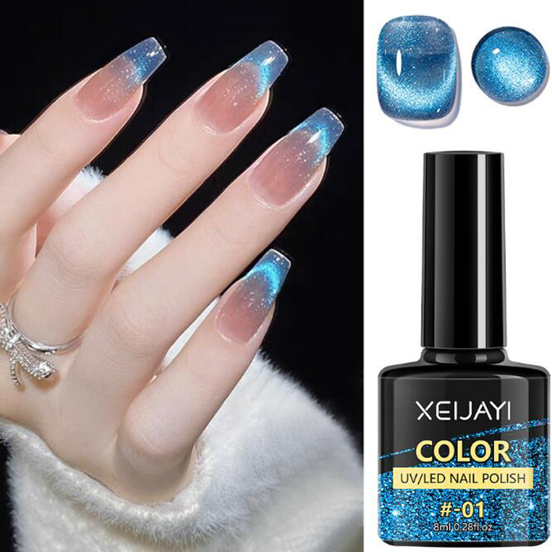 8ml Glitter Ice Blue Cat Eye M – обзор и цена Nail Art Ice Blue
